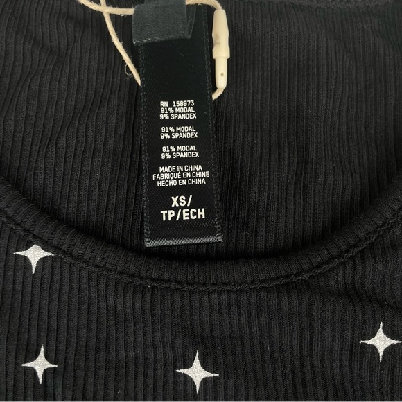 SKIMS Soft Lounge Long Sleeve Crop Top XS Onyx Sparkle Ribbed NWT Sold Out - Picture 9 of 10